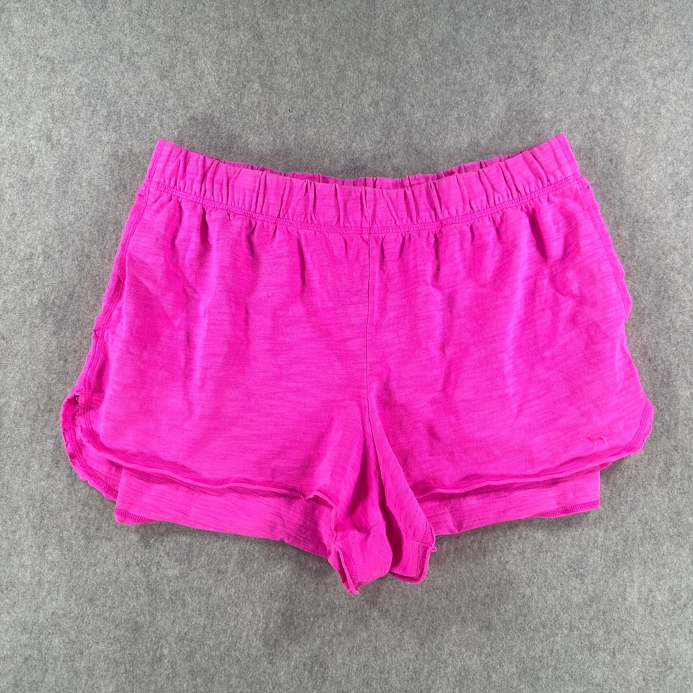 PINK Victorias Secret Womens Lounge Shorts Hot Pink Elastic Waist Casual Size XL